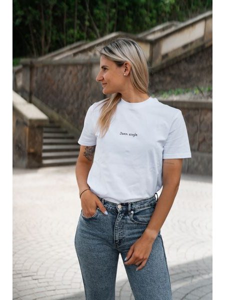 Tričko Jsem single s personalizovaným QR
