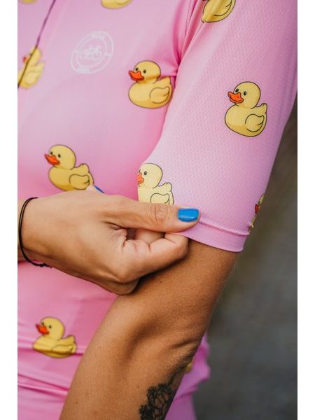 Dámský cyklistický dres Kolo je láska Quack me if you can - růžová