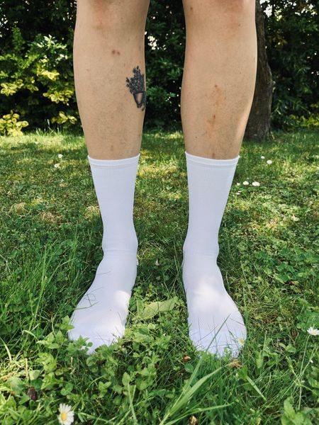 Ponožky na kolo Kolo je Láska - Kolo Svoboda - bílá
