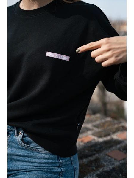 Dámská mikina Kolo je láska Pink Love - černá