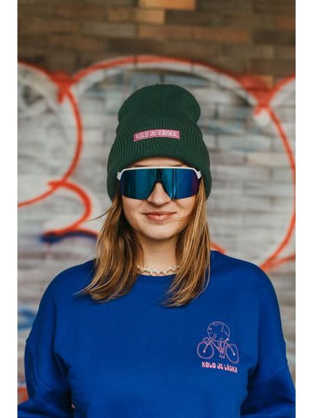 Zimní čepice Kolo je láska Pink Love - zelená