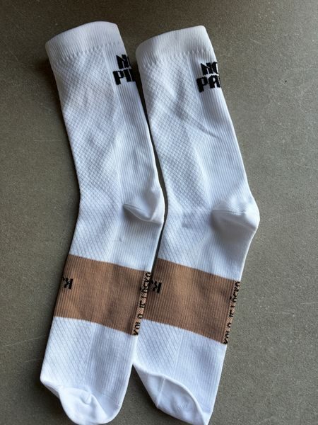 Ponožky na kolo Kolo je Láska No Pain No Pivo - bílá