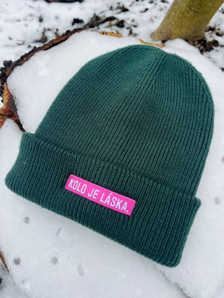 Zimní čepice Kolo je láska Pink Love - zelená