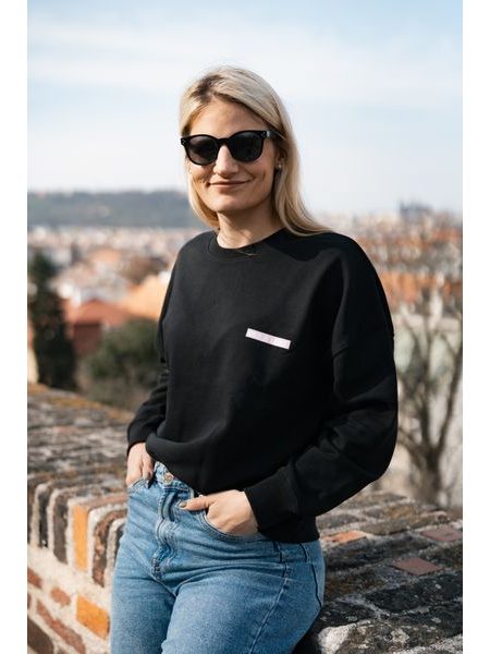 Dámská mikina Kolo je láska Pink Love - černá