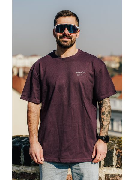 Tričko Bajk je láska Práca počká, bajk nie unisex oversize - fialová