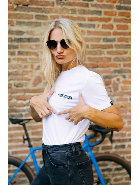 Tričko Bajk je láska To s tím logom unisex - biela