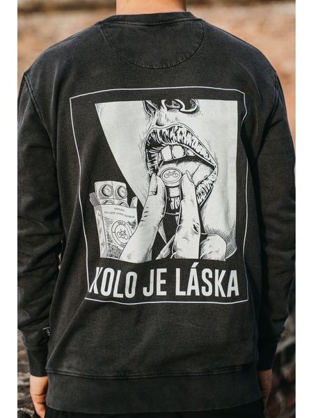 Mikina Kolo je láska Addiction - černá sepraná