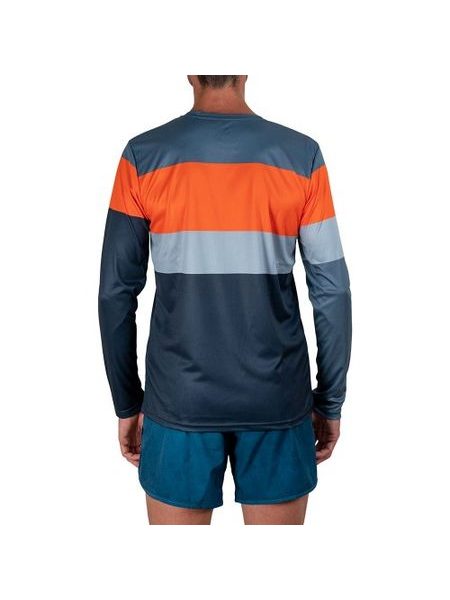 WildTee Běžecké triko COLORBLOK ORANGE - Modrá