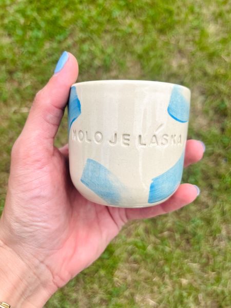 Espresso hrníček Kolo je láska - Brush Love Blue