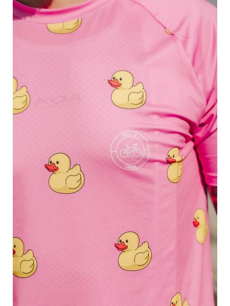 MTB cyklistický dres Bajk je láska Duck ružový pánsky