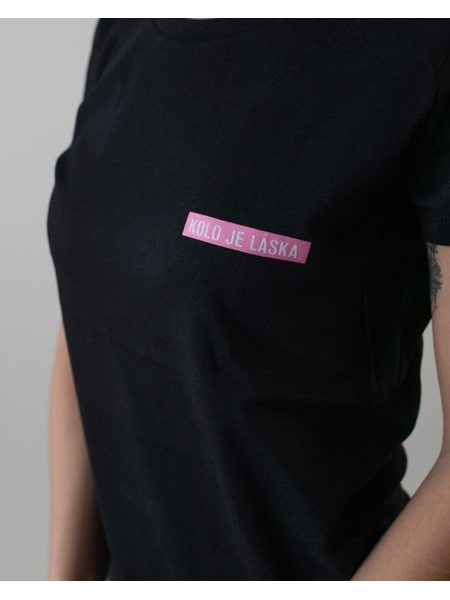 Tričko Kolo je láska Pink Love Women - černá