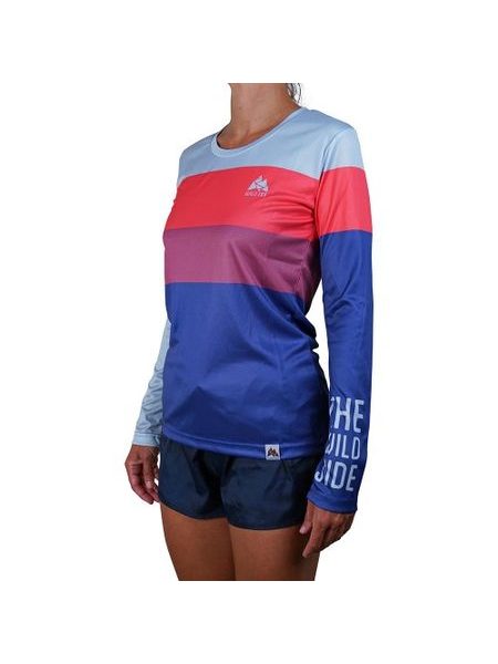 WildTee Běžecké triko COLORBLOK RED W - Modrá