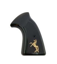 Střenky KSD Colt Detective Special & Diamondback & Viper & Cobra & Agent & Police Positive Special černý akrylát s bronzovým logem