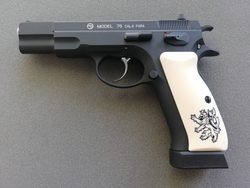 Střenky KSD CZ 75/85 akrylát slonovina s motivem CZ