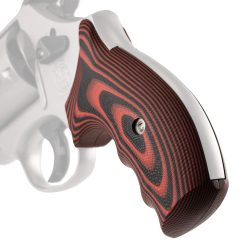 Střenky VZ Grips Smith & Wesson K/L rám round butt 320 Frame Boot s vybráním pro prsty Black Red