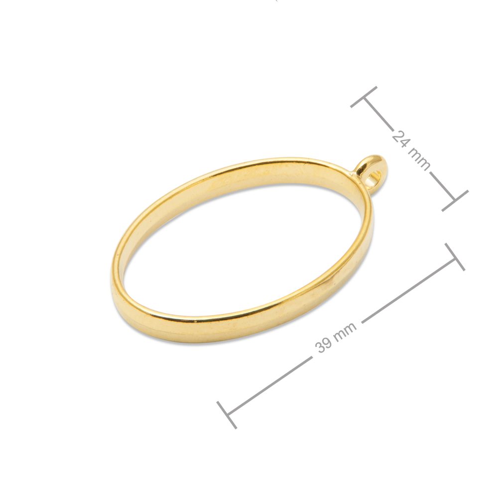 Rámeček na odlévání křišťálové pryskyřice ovál 39x23 mm v barvě zlata - 1 ks