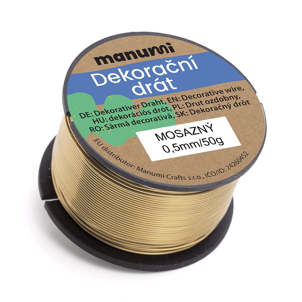 Manumi Mosazný drát 0,5 mm/50 g - 3 ks