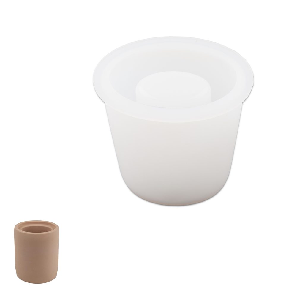 Manumi Silikonová forma na odlévání kreativní hmoty nádoba na svíčku v oválném tvaru 96x91mm - 3 ks