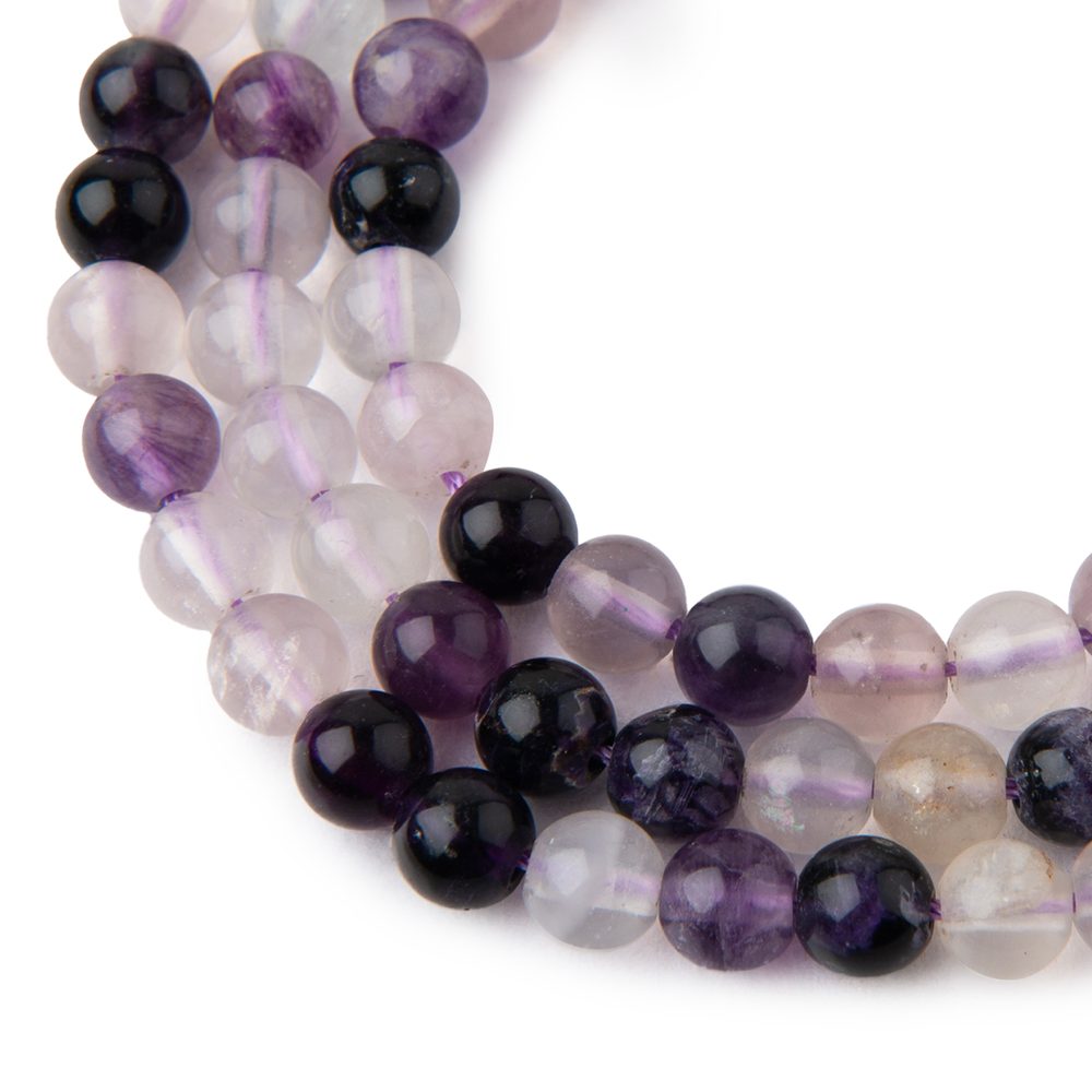 Korálky z minerálu Fialový fluorit 8 mm - 8 ks