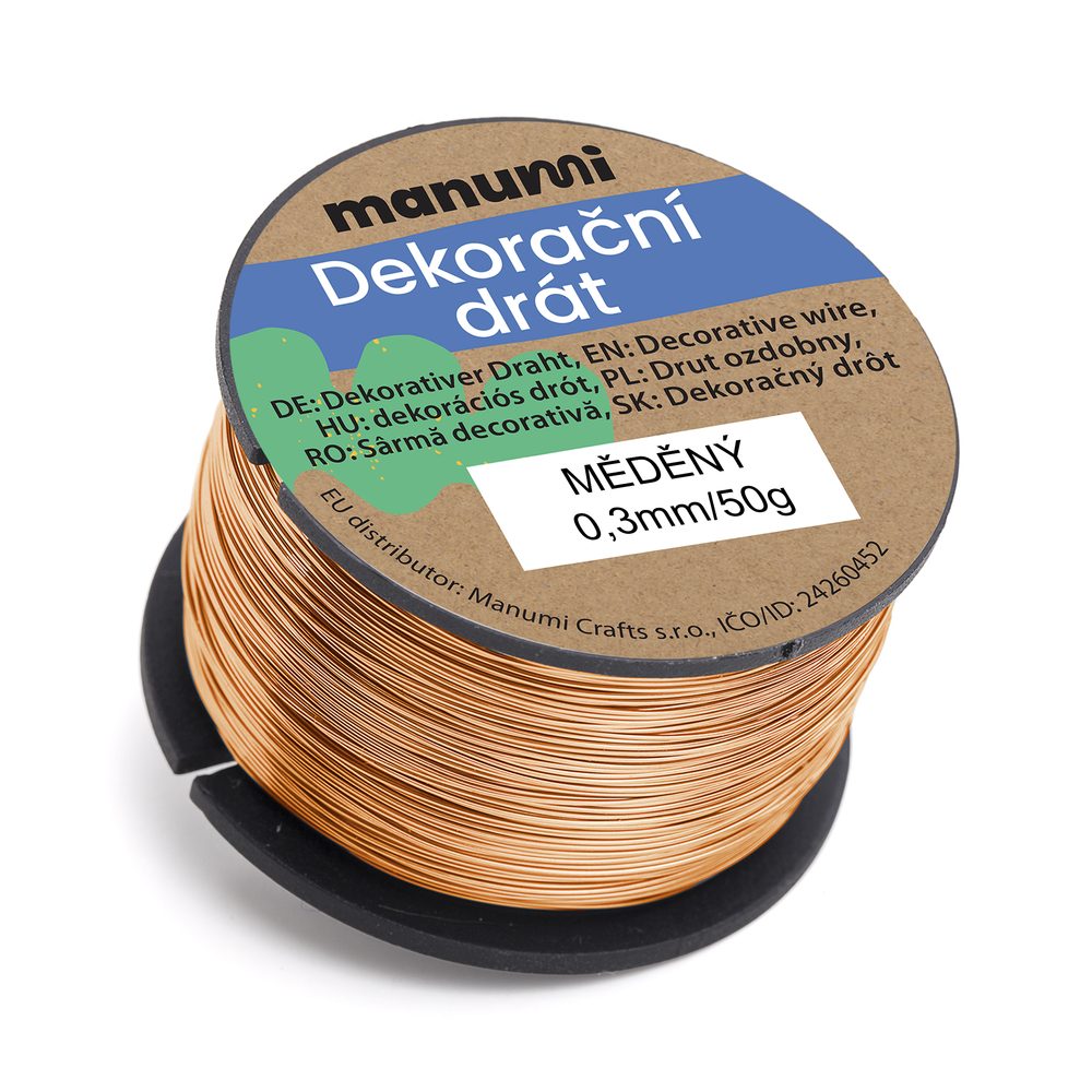 Manumi Měděný drát 0,3 mm/50 g - 3 ks