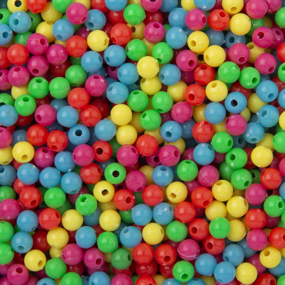 Manumi plastové korálky mix barevných kuliček 6 mm - 100 g