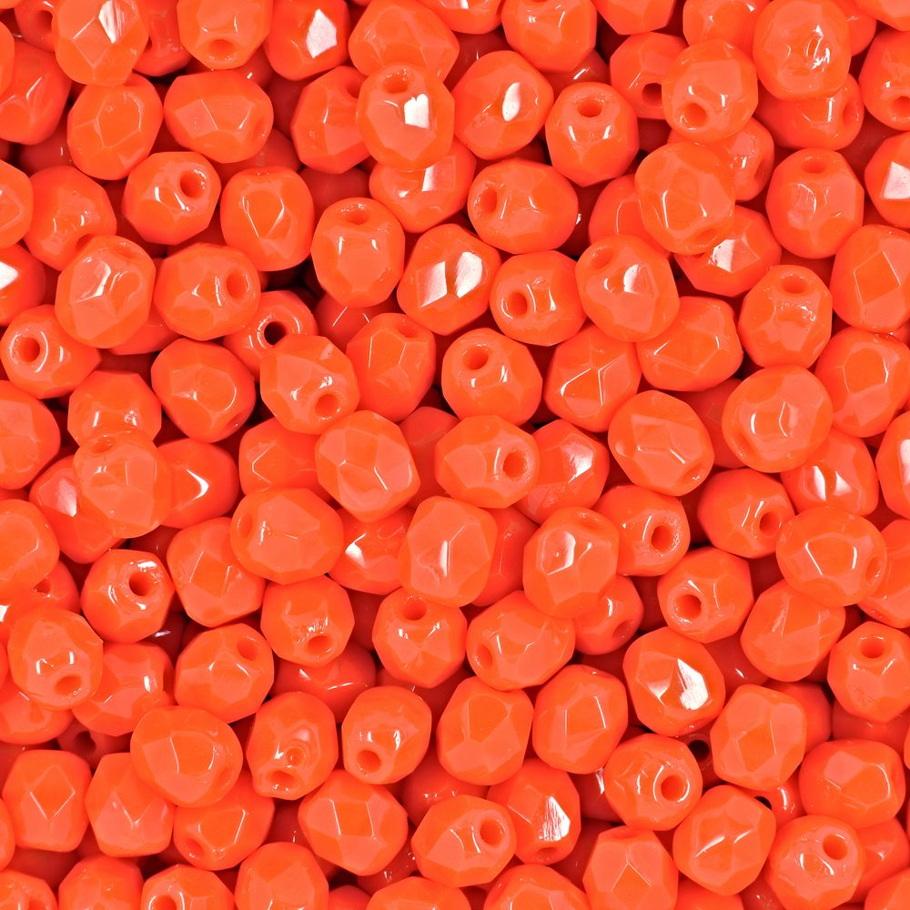 Manumi české broušené korálky 4 mm Opaque Bright Orange - 225 ks
