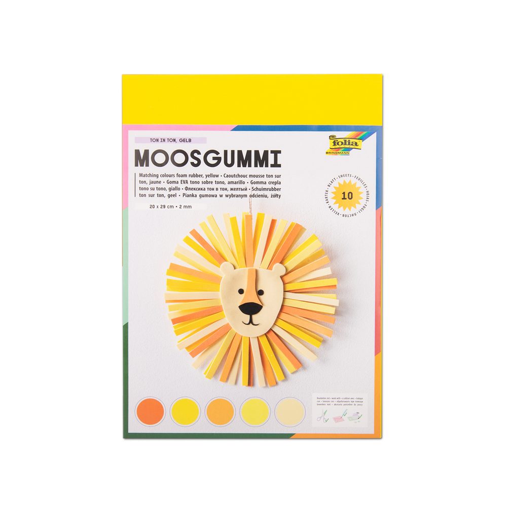 Moosgummi pěnová guma 10 listů odstíny žluté - 3 balení