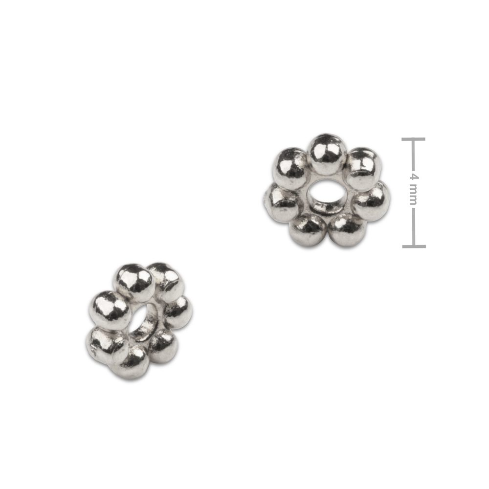 Distanční kroužek z chirurgické oceli květina 4 mm - 40 ks
