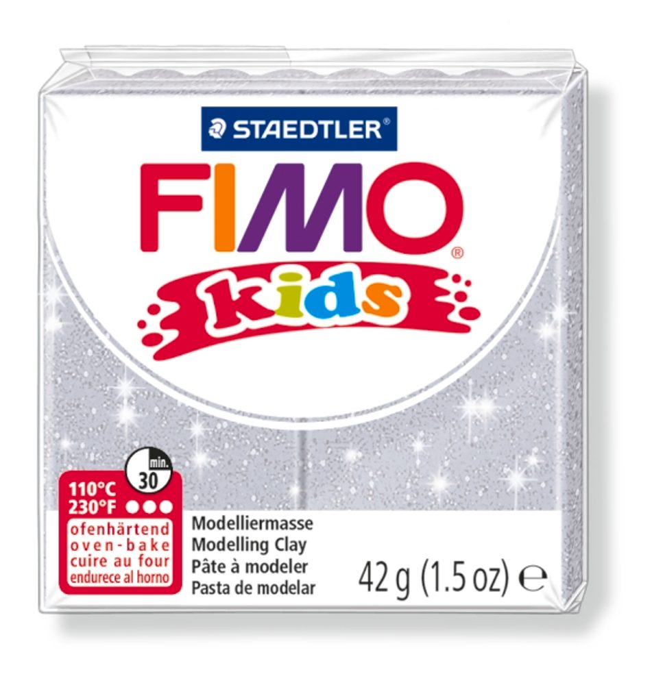 Staedtler FIMO Kids 42g (8030-812) stříbrná s třpytkami - 1 ks