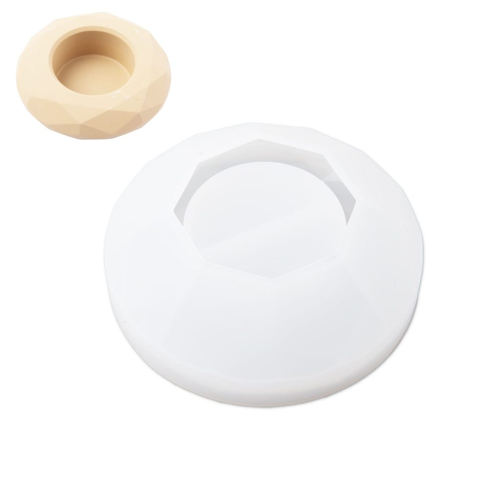 Manumi Silikonová forma na odlévání kreativní hmoty svícen diamant 109x105x37mm - 3 ks