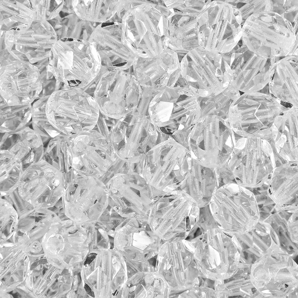 Manumi české broušené korálky 6mm Crystal - 150 ks