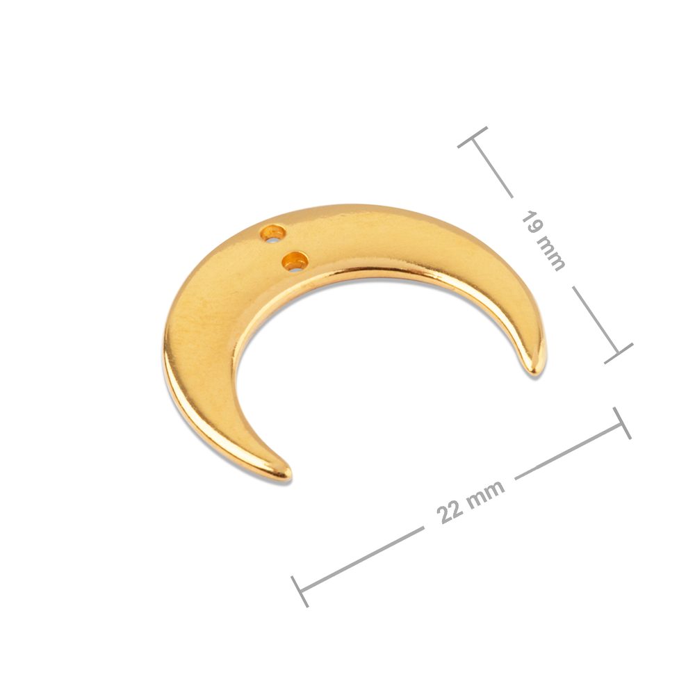 Manumi spojovací díl půlměsíc 22,5x19 mm pozlacený - 1 ks