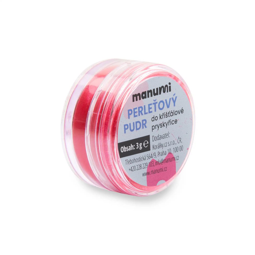 Manumi Perleťový pudr do křišťálové pryskyřice červený 3g - 5 ks - 5 ks