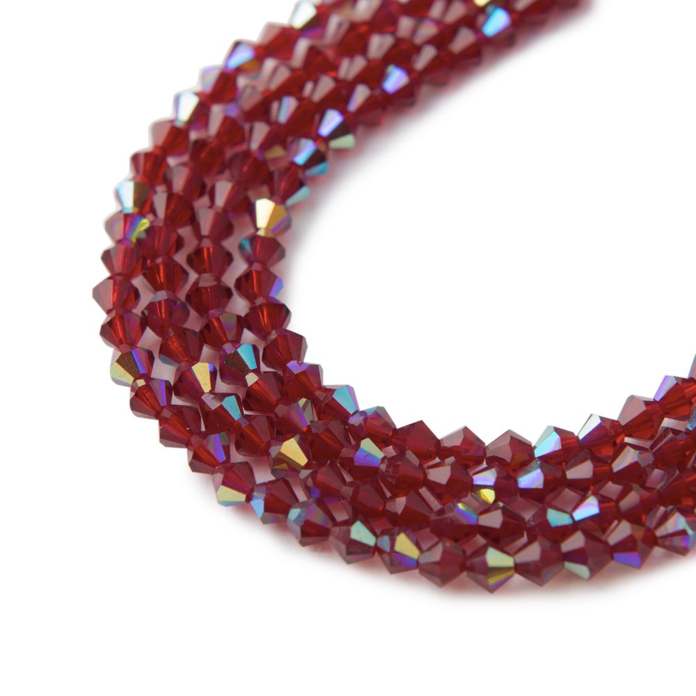 Manumi české cínové perle 4 mm Garnet AB - 135 ks