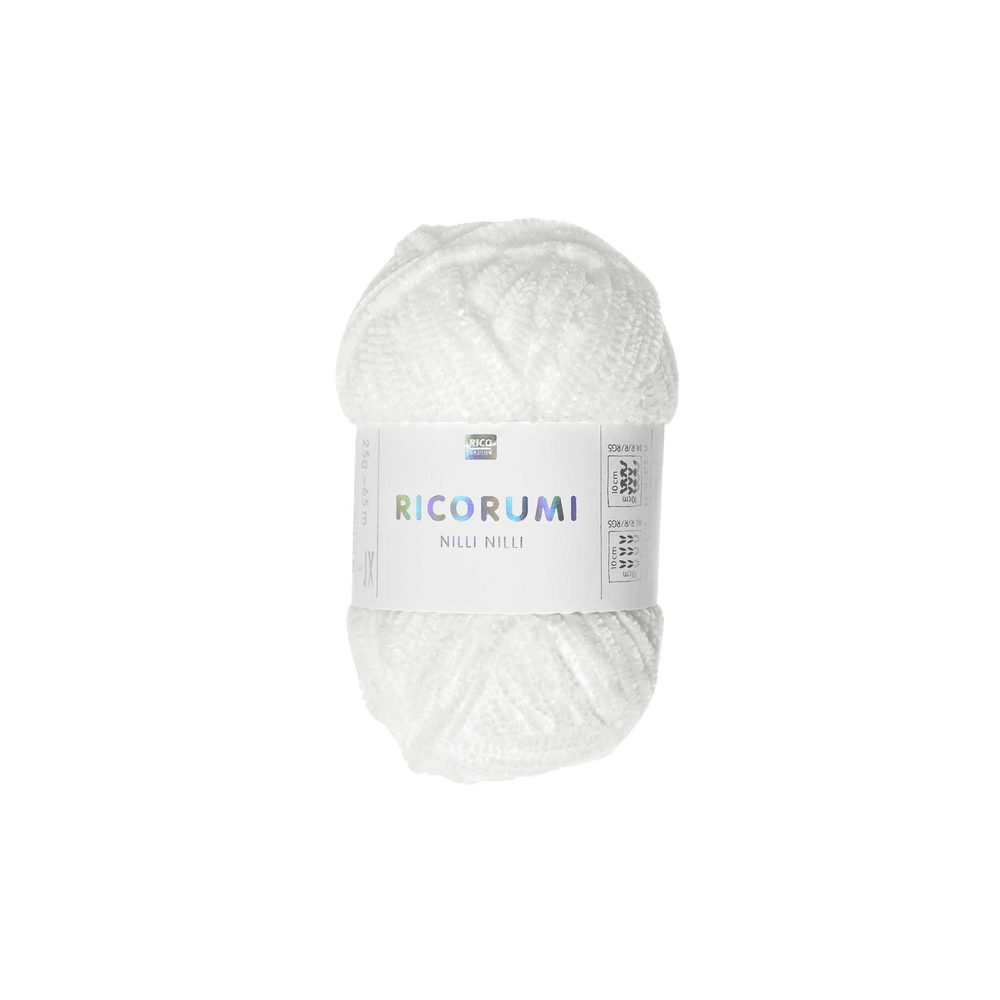 Rico Design Žinylková příze Ricorumi Nilli Nilli odstín 001 bílá - 1 ks
