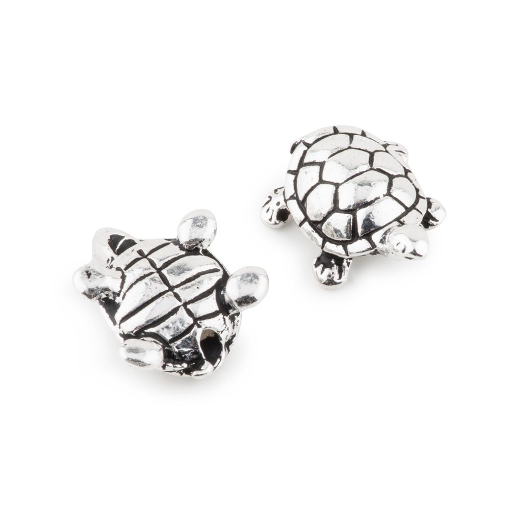 TierraCast korálek Turtle starostříbrný - 5 ks