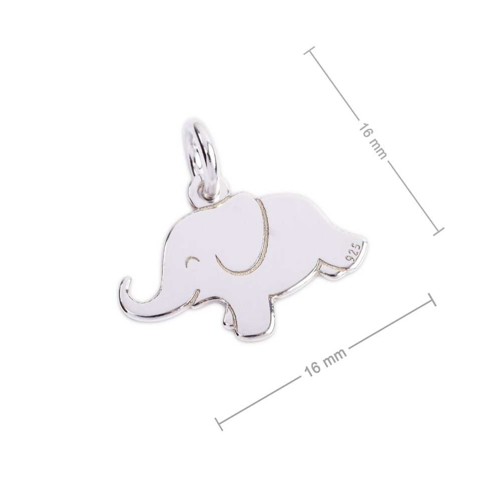 Stříbrný přívěsek slon - 5 ks