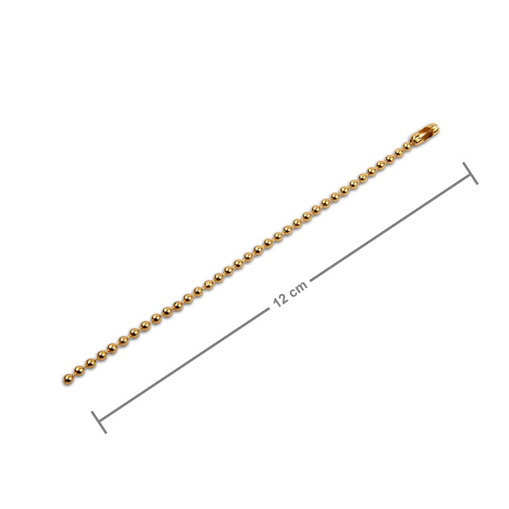 Bižuterní kuličkový řetízek v barvě zlata 12 cm - 15 ks
