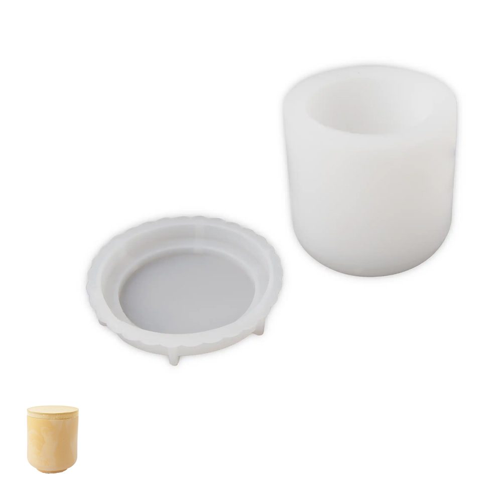 Manumi Silikonová forma pro kreativní hmoty nádoba s víčkem 77x80 mm - 3 ks