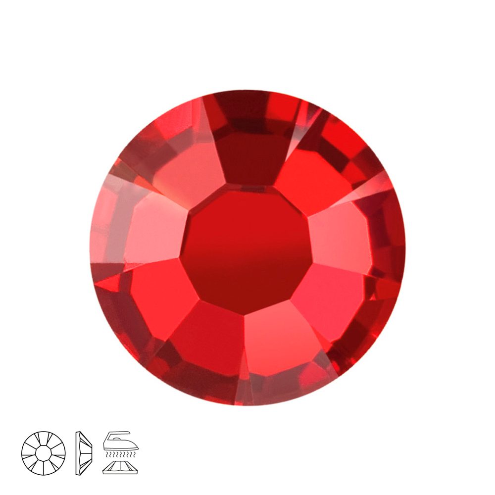 Preciosa MC nažehlovací šatonová růže MAXIMA SS20 Red Velvet - 72 ks