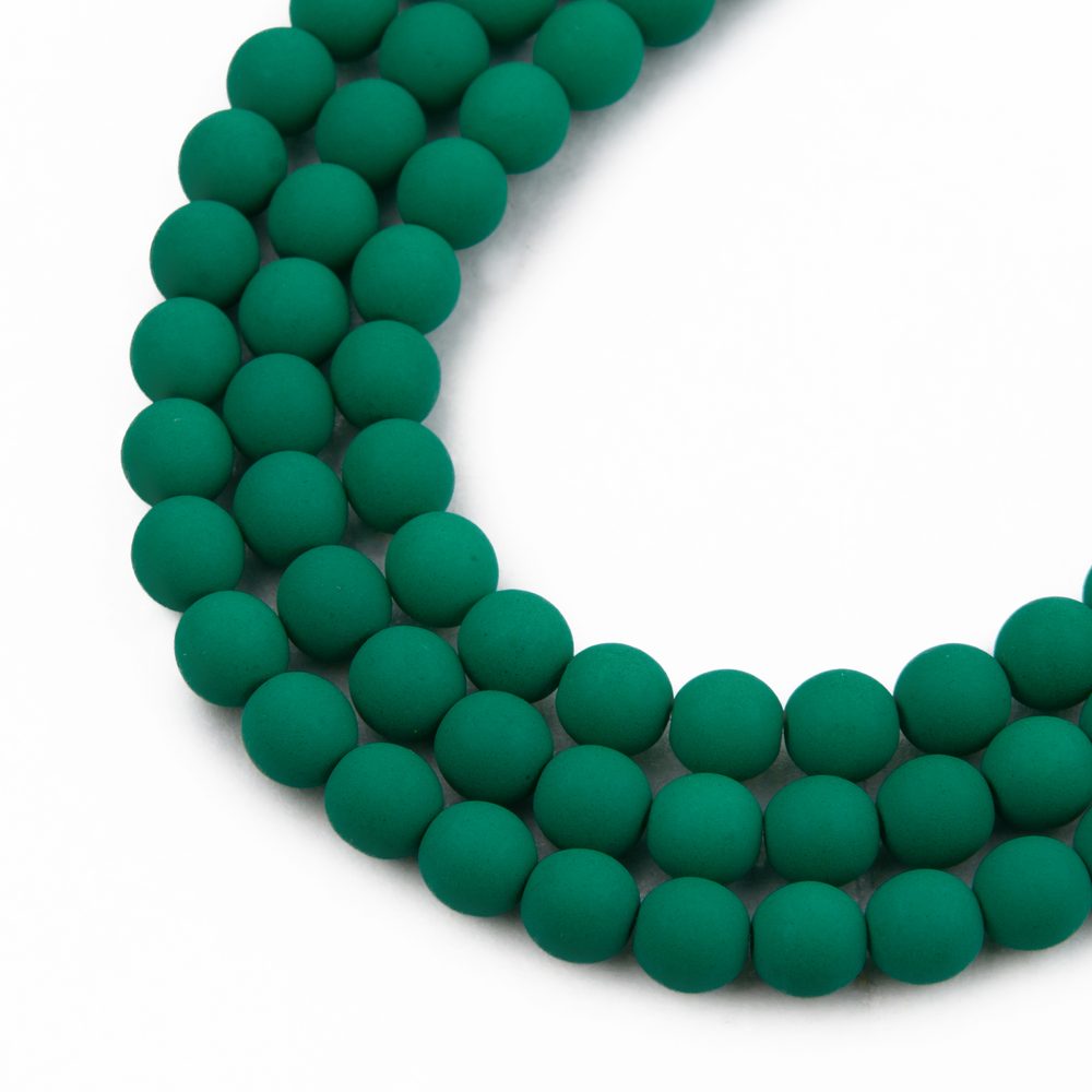 Estrela České mačkané korálky Estrela NEON 6 mm tmavě zelené - 300 ks