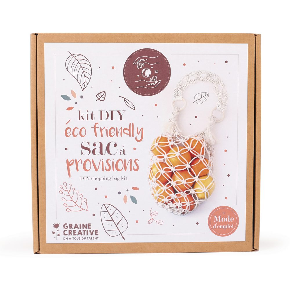 Graine Creative Kreativní sada na výrobu macramé nákupní tašky - 3 ks