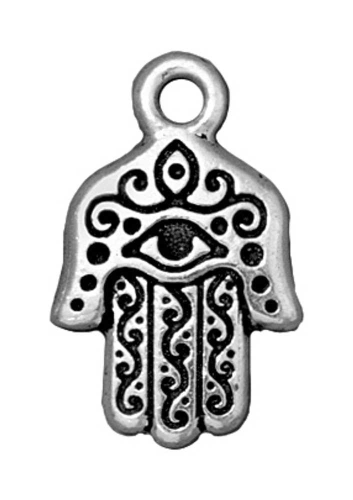 TierraCast přívěsek Hamsa Hand starostříbrný - 5 ks
