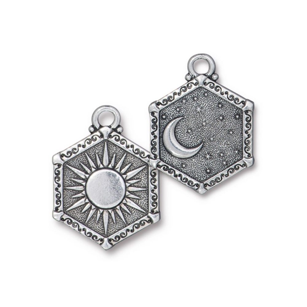 TierraCast přívěsek Sun&Moon starostříbrný - 1 ks