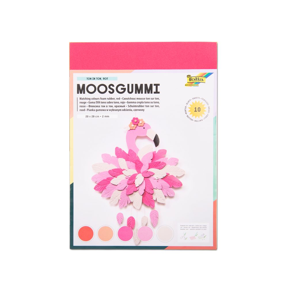 Moosgummi pěnová guma 10 listů odstíny červené - 3 balení