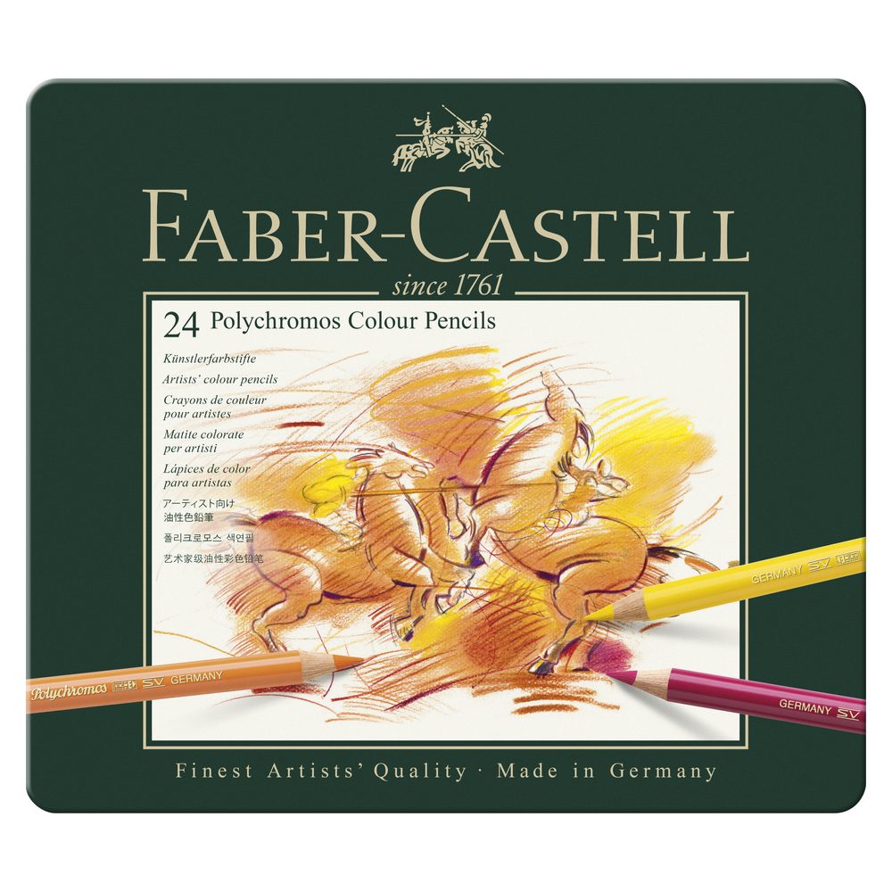 Faber-Castell sada pastelek Polychromos v plechové krabičce 24 ks - 1 sada