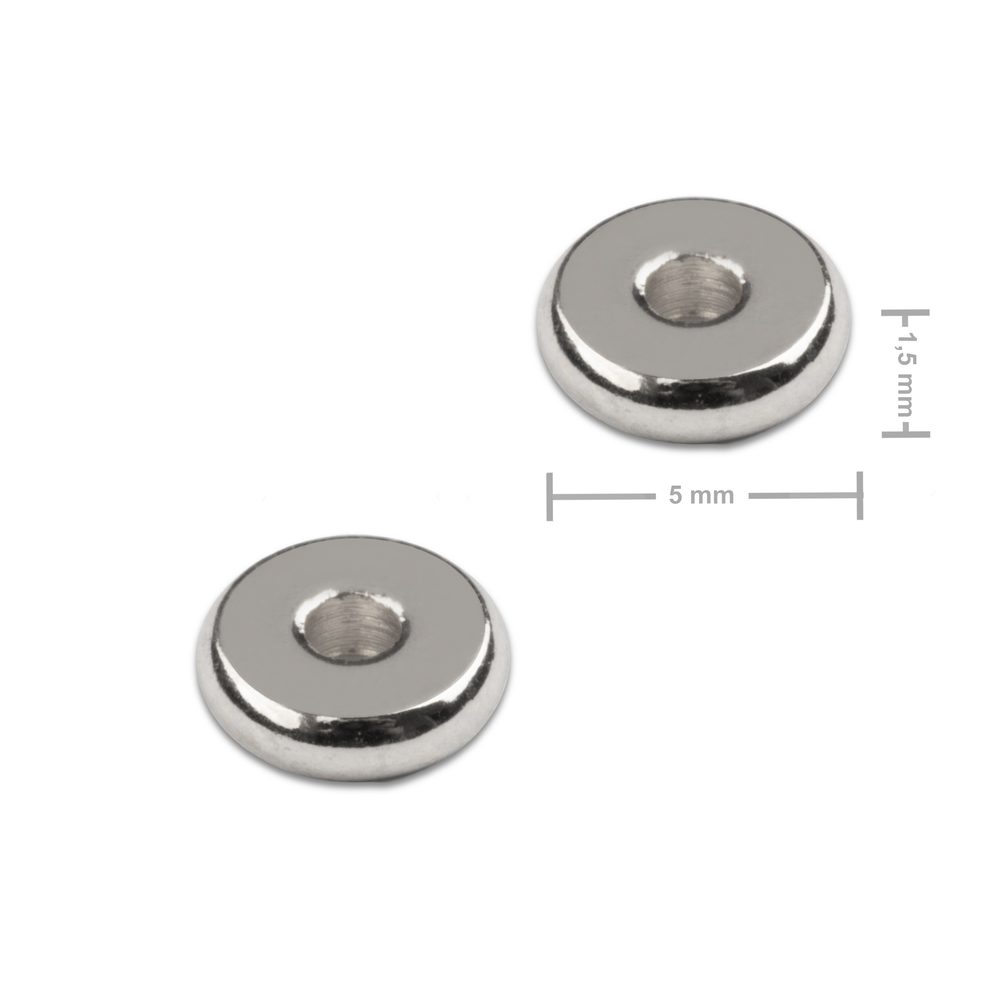 Distanční kroužek z chirurgické oceli placička 5 x 1,5 mm - 40 ks