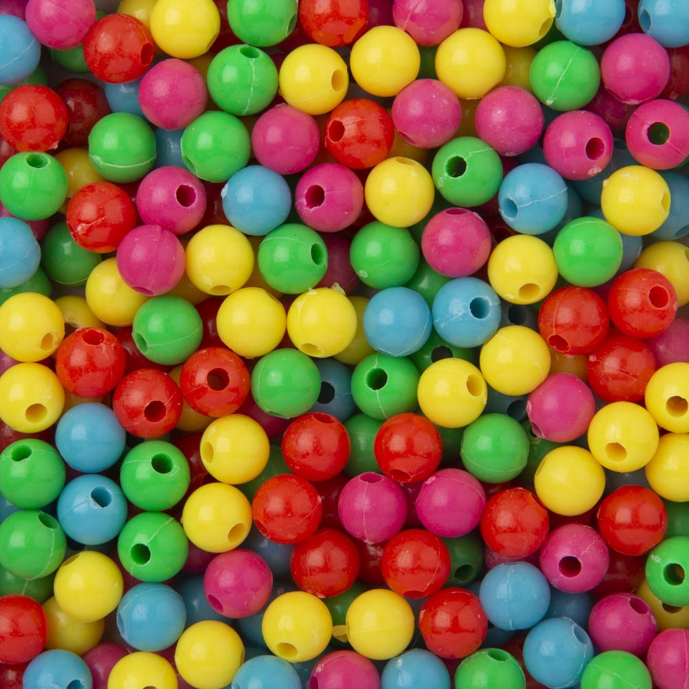 Manumi plastové korálky mix barevných kuliček 8 mm - 100 g