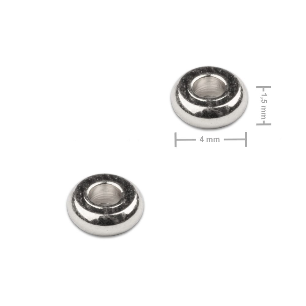 Distanční kroužek z chirurgické oceli placička 4 x 1,5 mm - 10 ks
