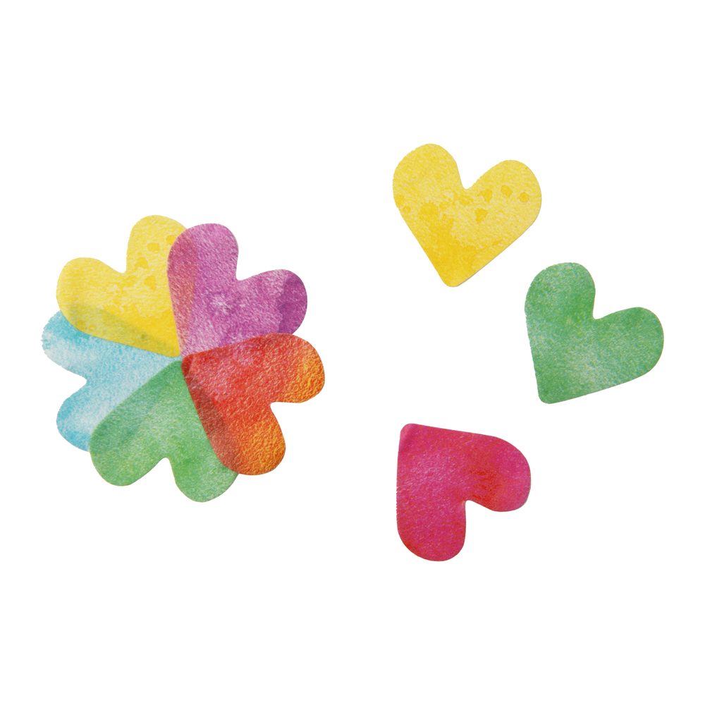 Scrapbookové samolepky barevná srdíčka - 3 ks